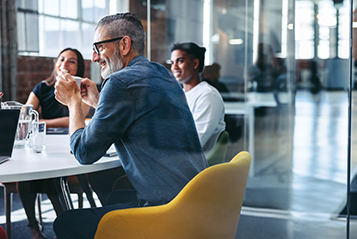 A team meeting in an office