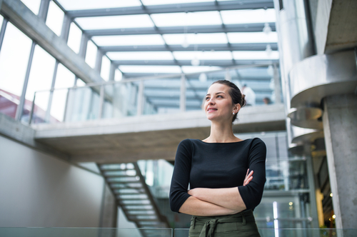 businesswoman looking at a distance