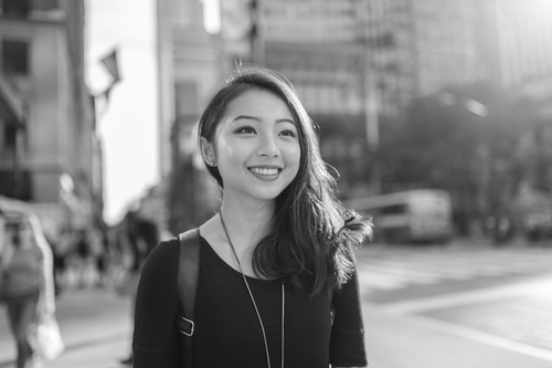 Businesswoman smiling