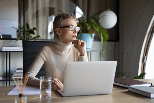 woman in front of a laptop