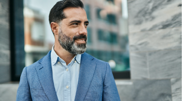 A businessman looking at a distance