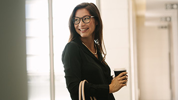 A businesswoman smiling